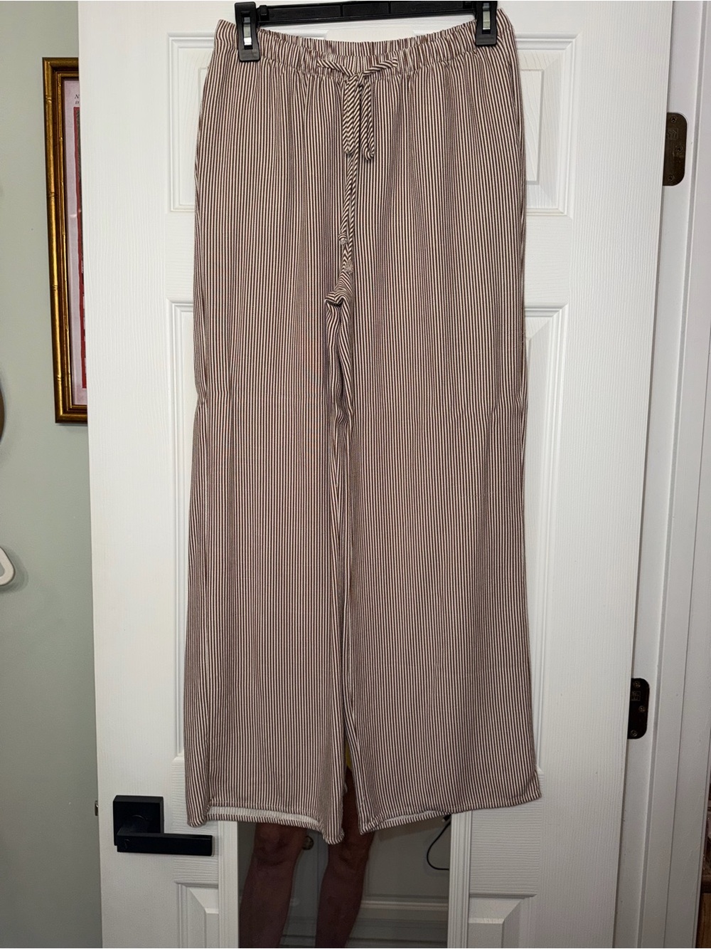 Sienna Sky Brown & White Striped Wide-Leg Pants